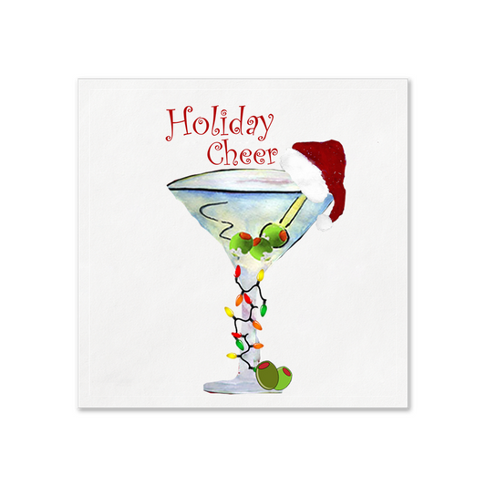 Christmas martini party Holiday paper Uncoined Napkins with my art.