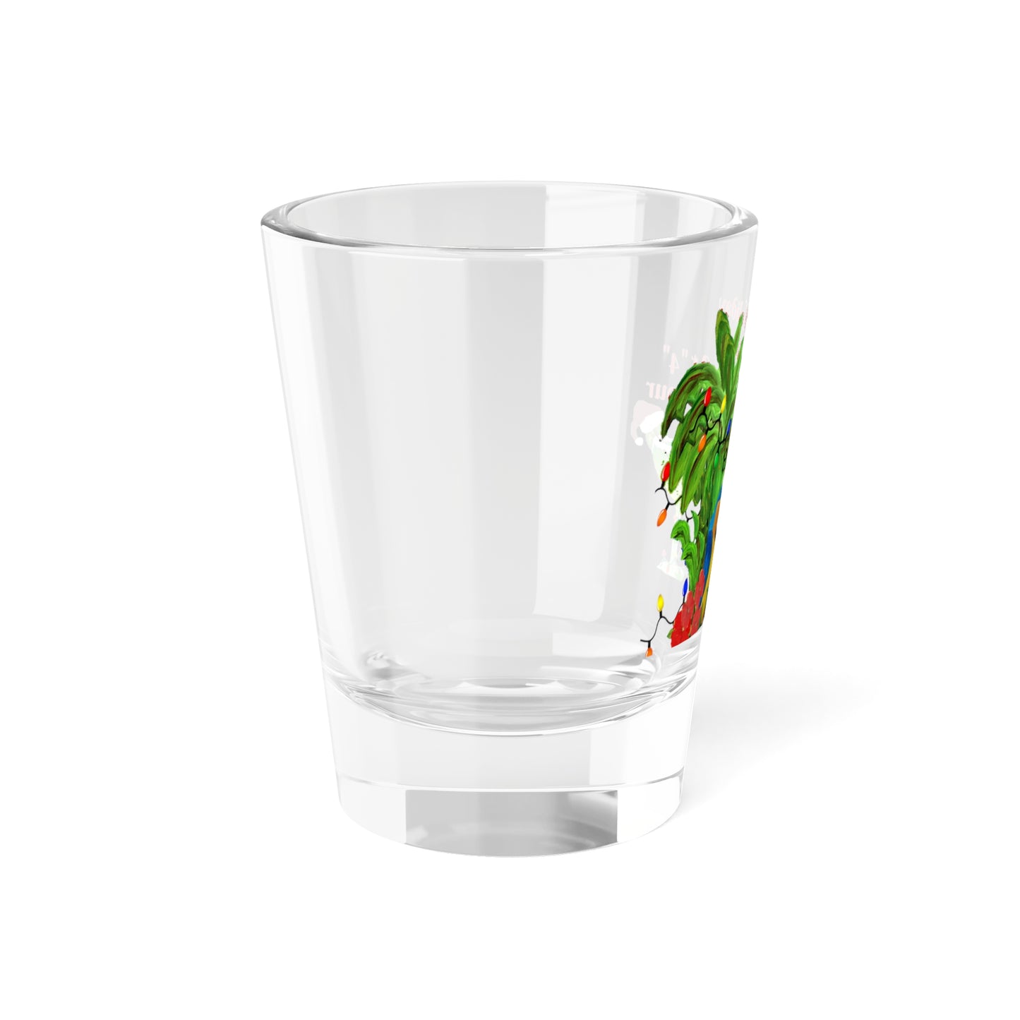 Parrot head Christmas Cheers Holiday shooters farm country home festive party barware cocktails Shot Glass, 1.5oz. Christmas tiki bar shot glasses.