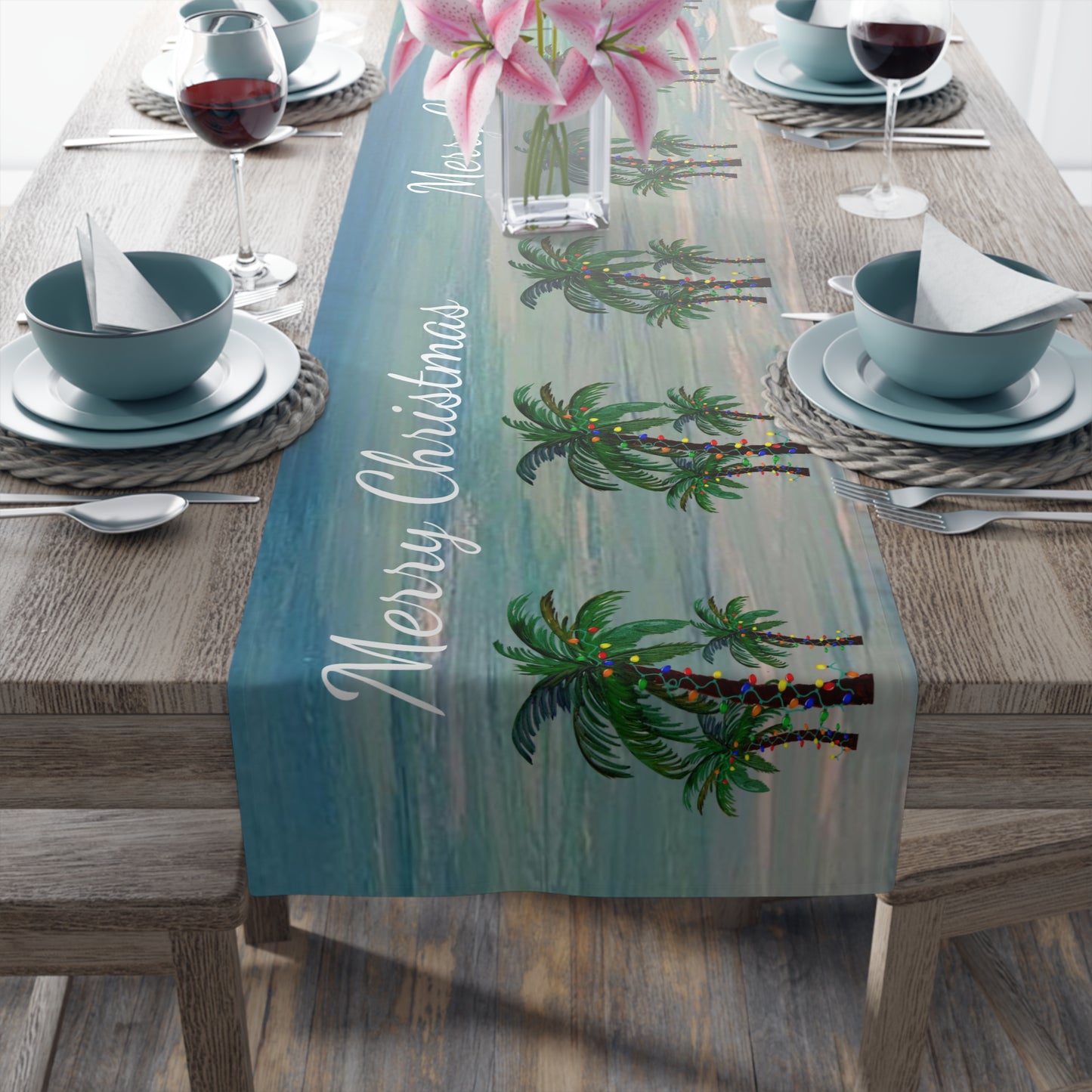 Table Runner Tropical Christmas Coastal