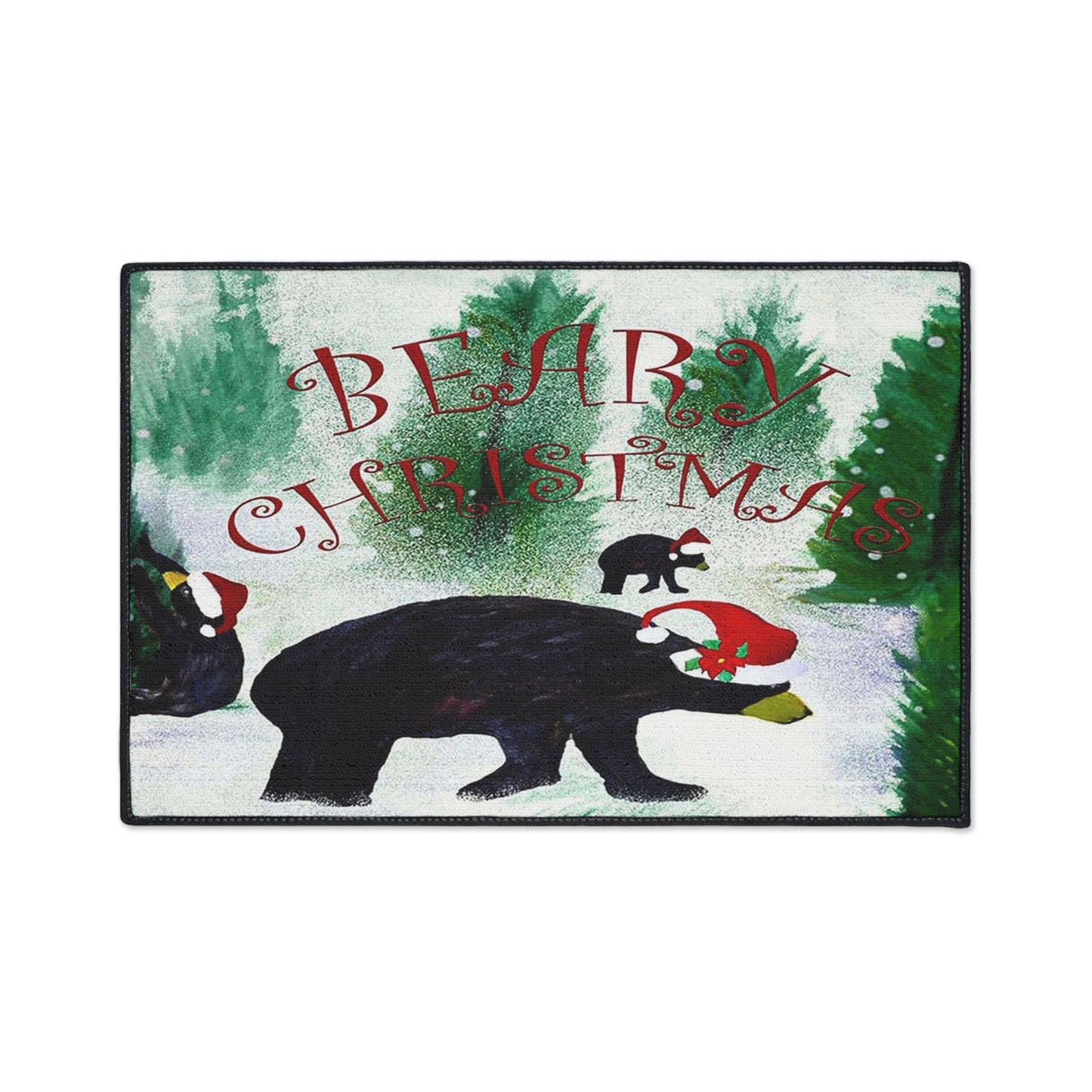 Beary Christmas Santa black bear cabin decor.