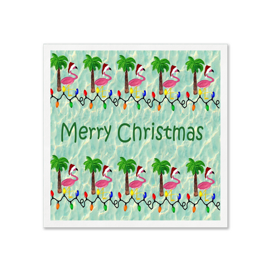 Flamingo Christmas Holiday Coastal Beach Party Uncoined Napkins