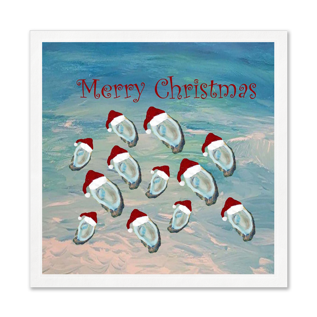 Oysters Shells Christmas Holiday Coastal Party Paper Uncoined Napkins With My Art.