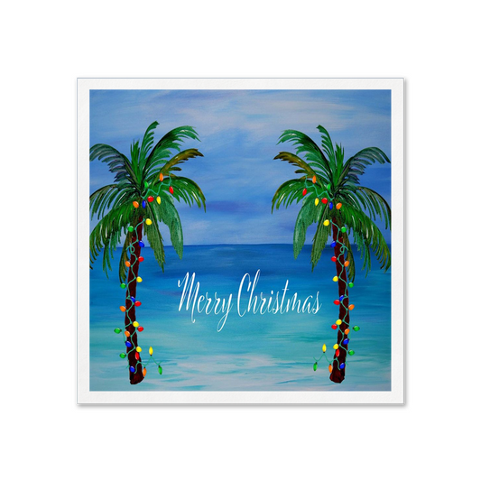 Tropical Christmas Palm Trees Holiday Party Paper Napkins.