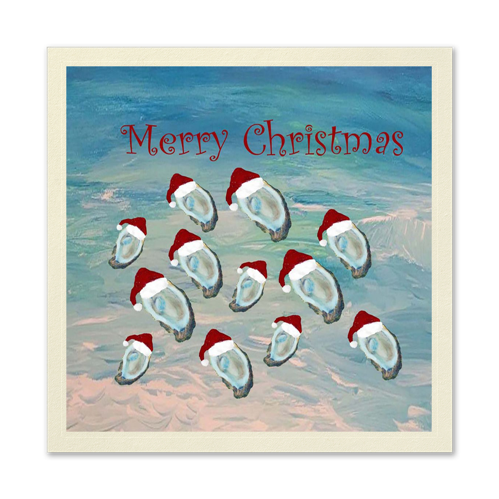 Oysters Shells Christmas Holiday Coastal Party Paper Uncoined Napkins With My Art.